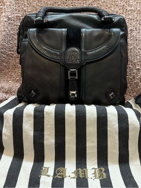 Vintage Y2K L.A.M.B. by Gwen Stefani Black Leather Handbag